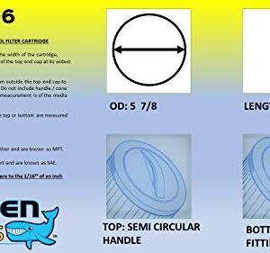 Baleen Filters 50 sq. ft. Pool Filter Replaces Unicel C-5349, Pleatco, Filbur FC-3108-Pool and Spa Filter Cartridges Model: AK-4006