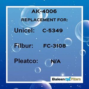 Baleen Filters 50 sq. ft. Pool Filter Replaces Unicel C-5349, Pleatco, Filbur FC-3108-Pool and Spa Filter Cartridges Model: AK-4006