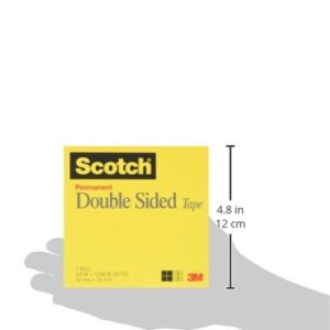 Scotch Double Sided Tape, 3/4 in x 1296 in, 1/Pack (665)