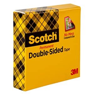 Scotch Double Sided Tape, 3/4 in x 1296 in, 1/Pack (665)