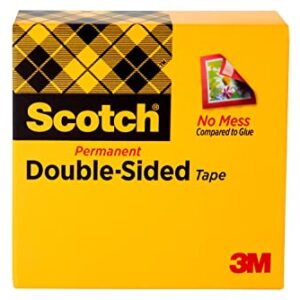 Scotch Double Sided Tape, 3/4 in x 1296 in, 1/Pack (665)