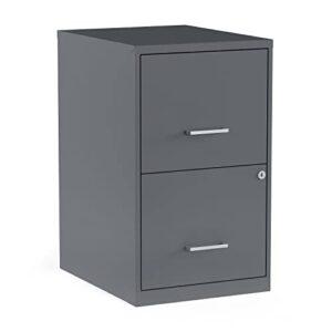 staples 2 drawer vertical file cabinet, locking, letter, graphite, 18-inch d, 2/pack (st52143-ccvs)