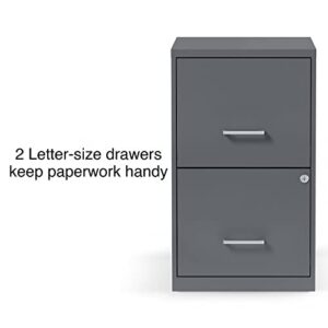 STAPLES 2 Drawer Vertical File Cabinet, Locking, Letter, Graphite, 18-Inch D, 2/Pack (St52143-Ccvs)