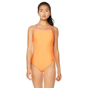 speedo women’s standard swimsuit piece endurance the one solid team colors, orange/pink, 22