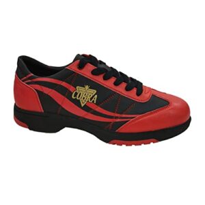 cobra bowling products ladies tcr-mr cobra rental bowling shoes- laces 9 m us, red/black