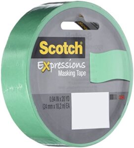 scotch expressions masking tape, .94 in x 20 yd, 6 rolls/pack, mint green (3437-mnt-esf)