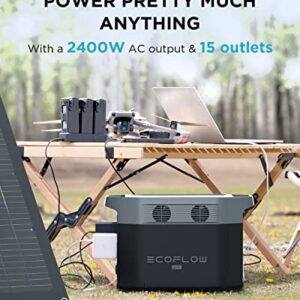 EF ECOFLOW Solar Generator DELTA Max (2000) 2016Wh with 220W Solar Panel, 6 X 2400W (5000W Surge) AC Outlets, Portable Power Station for Home Backup Outdoors Camping RV Emergency