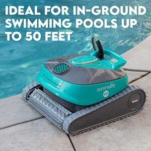 SereneLife - Automatic Robot Pool Cleaner, Pool Cleaning Robot with Three Motors, Wall Climbing, Cleans up to 50ft, Traps and Locks in All Sorts of Dirt and Debris