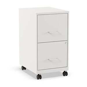 staples 2-drawer vertical mobile file cabinet, letter size, pearl white, 18-inch-d (19634)