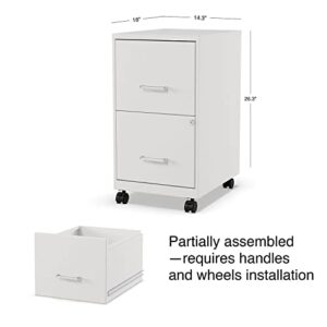 STAPLES 2-Drawer Vertical Mobile File Cabinet, Letter Size, Pearl White, 18-Inch-D (19634)