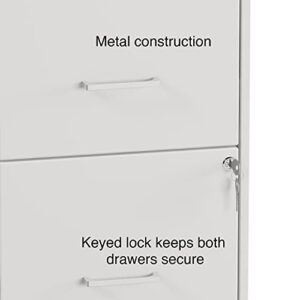 STAPLES 2-Drawer Vertical Mobile File Cabinet, Letter Size, Pearl White, 18-Inch-D (19634)