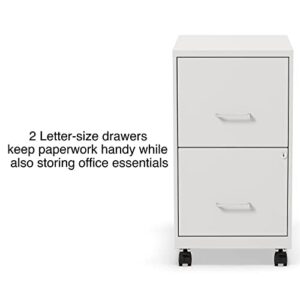 STAPLES 2-Drawer Vertical Mobile File Cabinet, Letter Size, Pearl White, 18-Inch-D (19634)