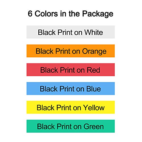 Labelife Compatible with 18mm Laminated Yellow Label Tape Replacement for Brother P Touch TZ Tape Tz TZe-641 TZe641 TZ-641 TZ641 12mm 0.47 Inch (Black on White/Orange/Red/Blue/Yellow/Green), 10-Pack