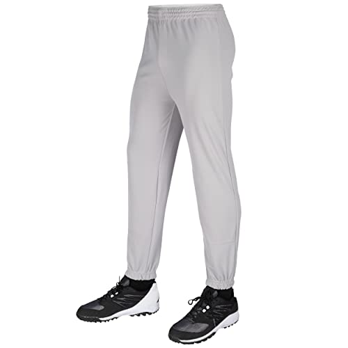 CHAMPRO boys Pull-up Baseball Performance Polyester Pull Up Pant, Grey, XX-Small US