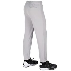 CHAMPRO boys Pull-up Baseball Performance Polyester Pull Up Pant, Grey, XX-Small US