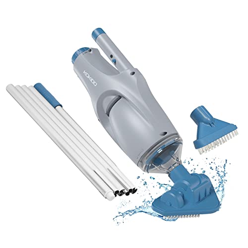 KOKIDO Swimming Pool Vacuum - Cordless Pool Suction Cleaner - Debris Filtration Great for Above Ground Pools, Hot Tubs, Spas, Jacuzzis - Handheld Rechargeable Battery Sweeper - XTROVAC 110 2022 UPDATE