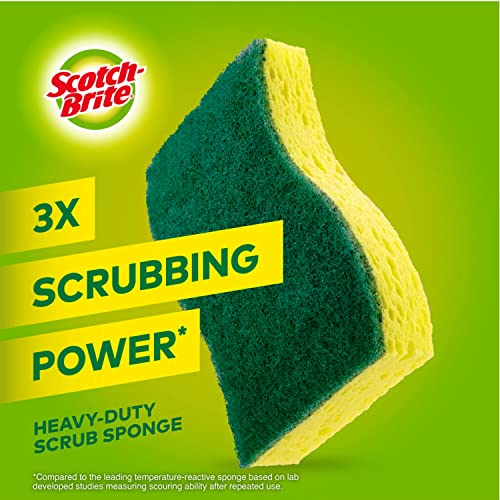 Scotch-Brite Non-Scratch Scrub Sponges, 9 Pack + Scotch-Brite Heavy Duty Scrub Sponges, 9 Pack for Stuck-on Mess, Dishes and Cleaning The Kitchen