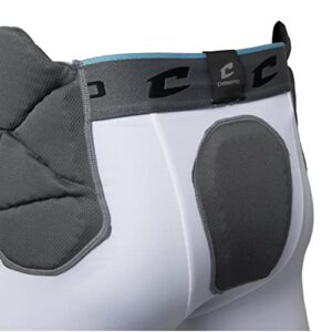 CHAMPRO Adult Tri-Flex 5-Pad Integrated Girdle WHITE , GREY INSET , 2X-Large