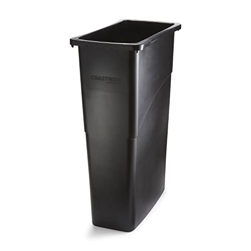 STAPLES Brighton 2625781 Indoor Trash Can Without Lid Black Plastic 23 Gal. (Bpr50718)