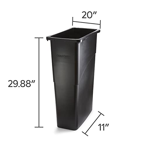 STAPLES Brighton 2625781 Indoor Trash Can Without Lid Black Plastic 23 Gal. (Bpr50718)