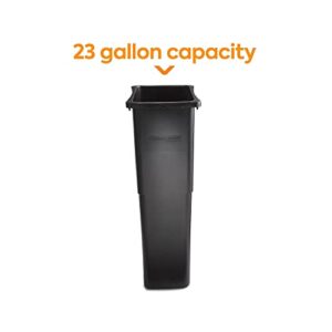 STAPLES Brighton 2625781 Indoor Trash Can Without Lid Black Plastic 23 Gal. (Bpr50718)