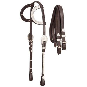 royal king double ear show headstall w/reins horse