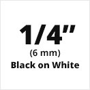 Genuine Brother 1/4" (6mm) Black on White TX P-Touch Tape for Brother XL-30, XL30 Label Maker