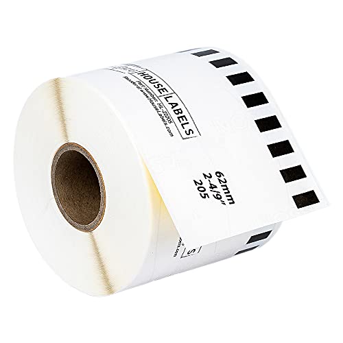 HOUSELABELS Compatible with DK-2205 Replacement Roll for Brother QL Label Printers; Yellow Continuous Length Labels; 2-4/9" x 100 feet (62mm*30.48m) - 1 Roll