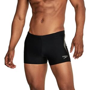 Speedo Men's Standard Swimsuit Square Leg, Splice Anthracite, Medium
