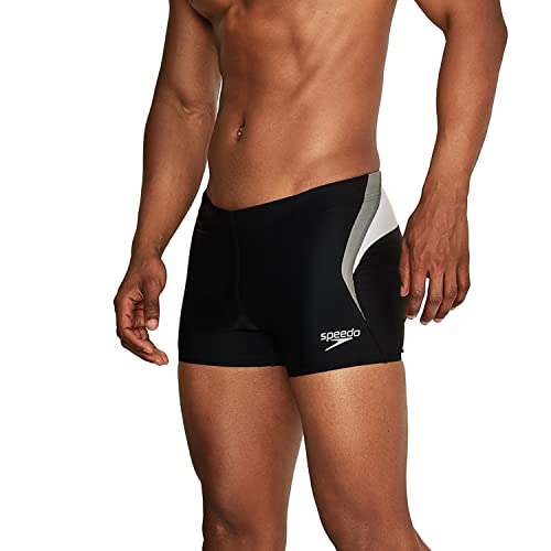 Speedo Men's Standard Swimsuit Square Leg, Splice Anthracite, Medium