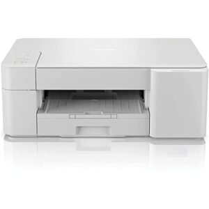 brother mfc-j1215wb inkvestment tank wireless all-in-one color inkjet printer for home office, white – print copy scan – 16 ppm, 1200 x 600 dpi, voice control, 150 sheets – cbmoun usb printer cable