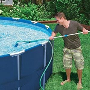 PoolSupplyTown Pool Spa Jet Vacuum Cleaner w/ Brush & 48-inch Poles, Ideal for Frame Aboveground/Inflatable Pool, Spa, Hot Tub, Pond, Fountain Vacuuming, No Electric Power Needed, Use Water Pressure From Garden Hose to Vacuum (Optional, A Telescopic Pool