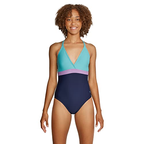 Speedo Women's Standard Swimsuit One Piece Adjustable Crossback Contemporary Cut, Porcelain, 12