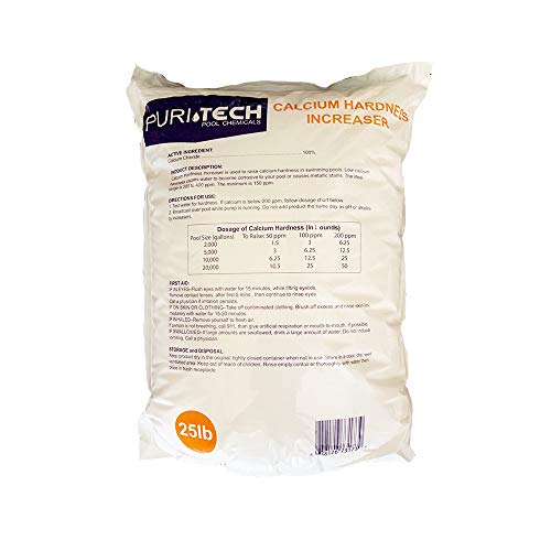 Puri Tech Pool Chemicals 50 lb Calcium Hardness Increaser Plus for Swimming Pools & Spas Increases Calcium Hardness Levels Prevents Surface Staining