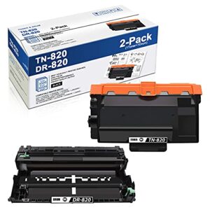 maxcolor 2 pack(1 toner+1 drum) compatible tn820 toner cartridge dr820 drum unit replacement for brother dcp-l5500dn l5650dn mfc-l6700dw hl-l6250dw l5000d printer toner cartridge