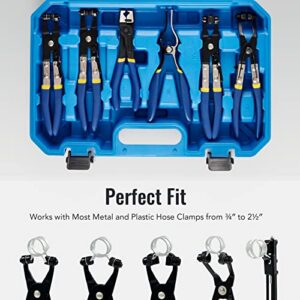 Orion Motor Tech 25pc Master Quick Disconnect Tool Set and 9pc Hose Clamp Pliers for Fuel Line Coolant Radiator Heater and Water Hose