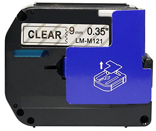 LM Tapes - 3/8" (9mm) Black on Clear Compatible M Tape for Brother PTM-95, PTM95 Label Maker