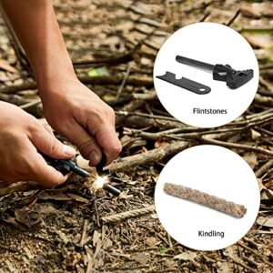 Jeereal Bushcraft Survival Scotch Eye Auger Scotch Eye Auger | Manual Hand Wood Auger, Magnesium Fire Starter Survival Tool, 2 Pack Extra Large Natural Waterproof Kindling(M-D10)