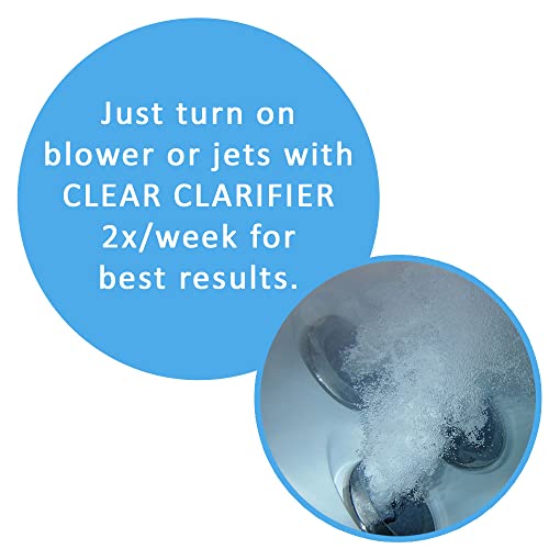 Puri Tech Spa Clear Clarifier 6 Pack Clears Up Cloudy Water Eliminates Dirt and Foam Extends Filter Life 32oz