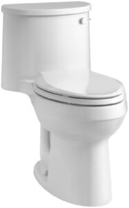 kohler k-3946-ra-0 adair comfort height one-piece elongated 1.28 gpf toilet with aqua piston flush technology and right-hand trip lever, white