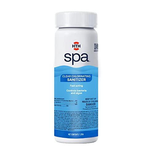 HTH Spa Care Clear Chlorinating Sanitizer, Spa & Hot Tub Chemical Controls Bacteria and Algae, 1.25 lbs.