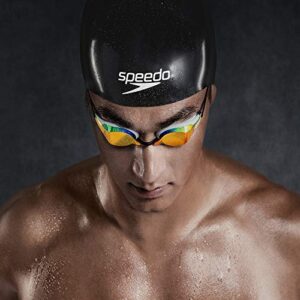 Speedo Unisex-Adult Swim Cap Silicone Aqua V,Speedo Black,Large