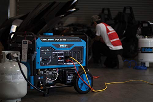 Pulsar 12,000W Dual Fuel Portable Generator with Electric Start and Switch & Go Technology, CARB Approved PG12000B