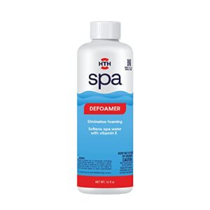 hth spa care defoamer, spa & hot tub chemical eliminates foaming, softens water, 16 oz