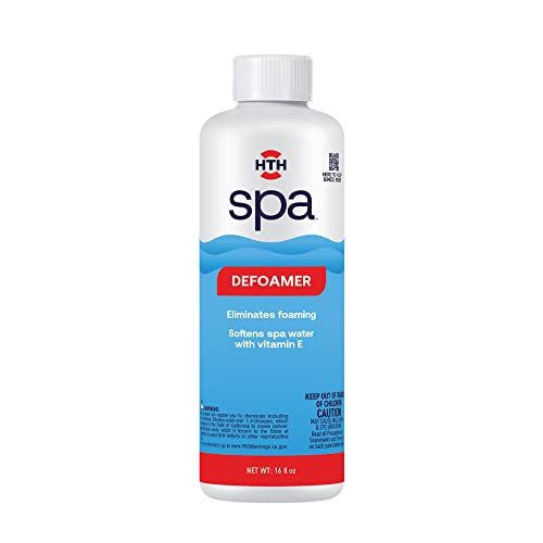 HTH Spa Care Defoamer, Spa & Hot Tub Chemical Eliminates Foaming, Softens Water, 16 oz