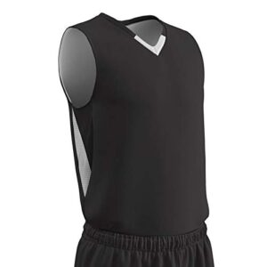 champro pivot polyester reversible basketball jersey, youth x-large, black, white