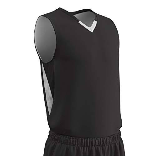 CHAMPRO Pivot Polyester Reversible Basketball Jersey, Youth X-Large, Black, White