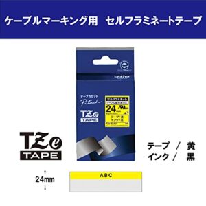 Brother TZe-SL651 P-Touch Self-Laminating Tape, Width 0.9 inches (24 mm) (Black Letter/Yellow) Cable Marking