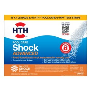 hth 52125 swimming pool shock advanced – 15 pack of 1lb bags for crystal clear water