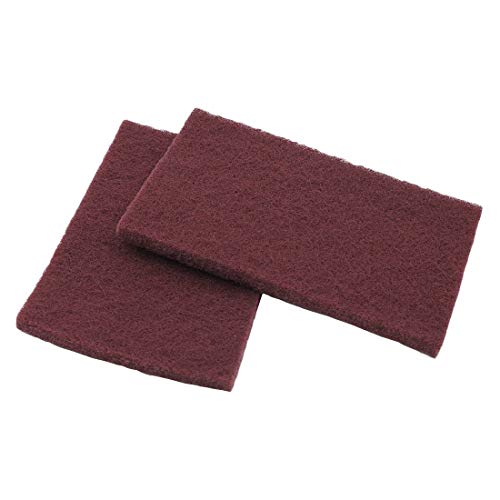 BokWin 6Pcs 3M Scotch Brite 7447 Very Fine Grade General Purpose Sanding Hand Pads 200 x 125mm/8" x 5" Red